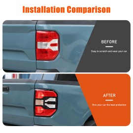 auguisy-motortrim ABS Gloss Black Rear Tail Light Lamp Cover Trim Frame For Ford Maverick 2022-up