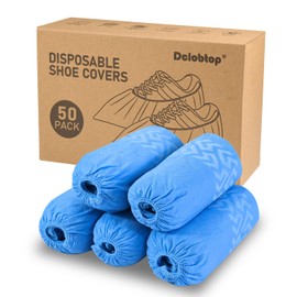 Shoe Covers Disposable Non Slip - 50pack Recyclable Blue Shoe Covers, Shoe Covers for Indoors Disposable-Fits Up To 11 US Men and 12 US Women Size