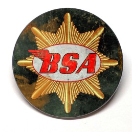 Roadside Greetings BSA Motorcycle Logo Advertising Pocket Mirror Retro Style