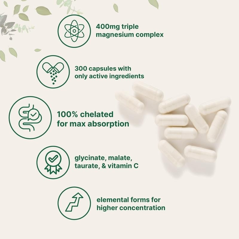 Micro Ingredients Triple Magnesium Complex | 400 mg for Heart,