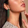 Clearine Tassel Earrings for Women Enerald Colour Rhinestone Crystal Long