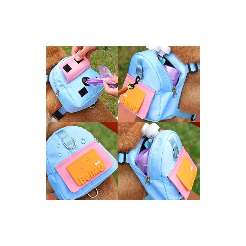 Mochila para Perro Impermeable, Arnés de Perro con Correa |