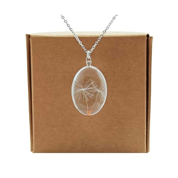 L√∂wenzahn mit 2 W√ºnschen Pusteblume Echte Blume Glas 925 Sterling