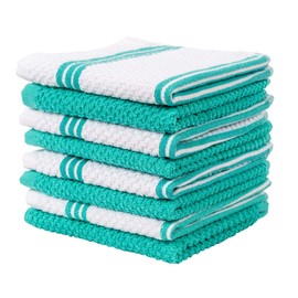 Living Fashions 8 Pack Dish Cloths for Washing Dishes - 100% Cotton Absorbent Dish Towels Size 12" x 12" - Perfect Dish Rags for Washing Dishes - Kitchen Rags and Washcloths for Dishes