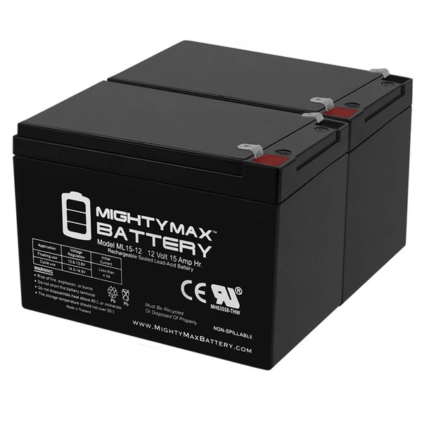 Mighty Max Battery 12V 15AH Battery Replacement for Rascal AutoGo 550 Portable - 2 Pack