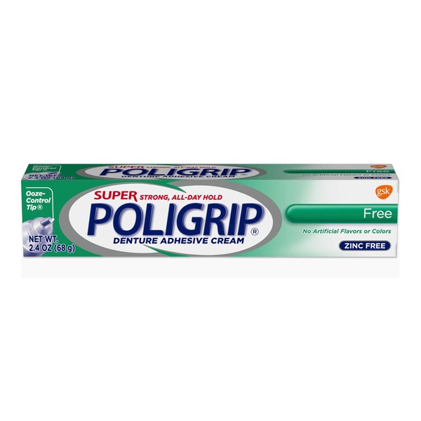 Super Poligrip Denture Adhesive Cream: 2 Packs of 2.4 Oz