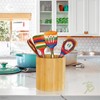 Totally Bamboo Oval Shaped Bamboo Kitchen Utensil Holder, 6" x