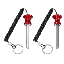 YELARXI Weight Stack Pin, Weight Gym Pin Strength Training Equipment Replacement with Pull Rope, 0.4 x 3.1 Inch Fit for Commercial Home Gym Club Machine Accessories (2 Pack, Red)