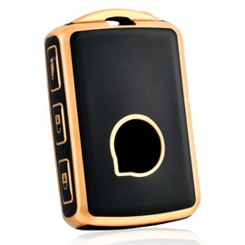 OFF WE GO Car Key Case for Volvo Key Case Cover for C30 S60 S80 S90 S60L V60 V70 V90 XC40 XC60 XC70 XC90 T5 T6 T8 4 Buttons TPU Car Key Protective Case Key Box, Black Gold