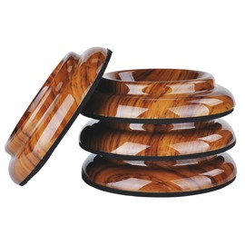 NUZAMAS Set of 4 Upright Piano Caster Cups ABS Plastic Feet Pad Timber Floor Carpet Protector Slip Resistant Deep Brown