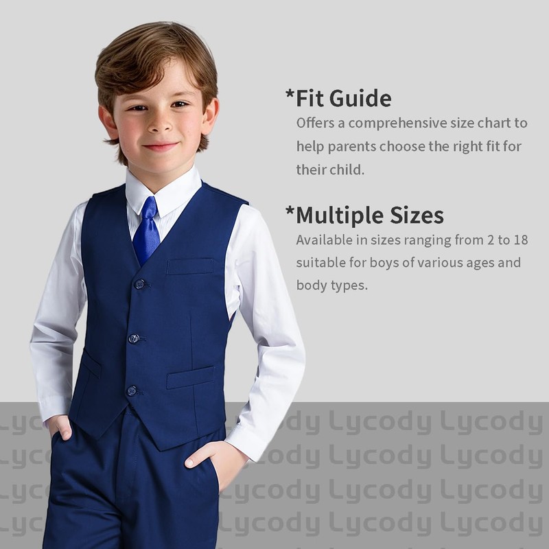 Lycody - Conjunto de chaleco formal para niños, traje de