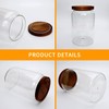Datttcc Large Glass Jars,Set of 3 Glass Jars with Wooden