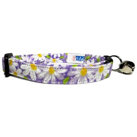 Breakaway Cat Collar in Purple Daisies (U.S.A. Made)