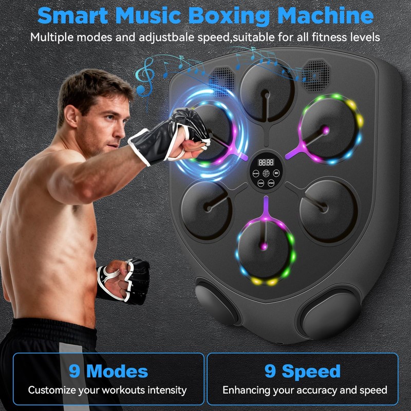 JUOIFIP 2025 Upgraded Version Music Boxing Machine,Smart Boxing Machine for
