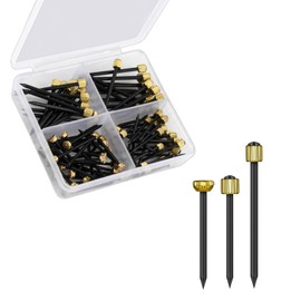 Pack of 90 high-quality steel nails, 3 sizes, picture nails, brass head pins, 1.3/1.4/1.8 mm, steel nails for pictures with storage box, wall nail for hanging pictures, concrete nails for hanging