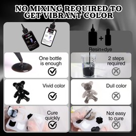 LET'S RESIN Colored UV Resin, 300g Large Capacity White& Black UV Resin, Dark Odorless & Low Shrinkage UV Color Resin for Crafts, Jewelry Making, Colored Resin Casting and Coating