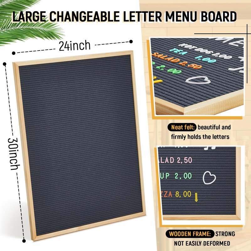 BBTO Large Felt Letter Board Sign 24 x 30 Inch,
