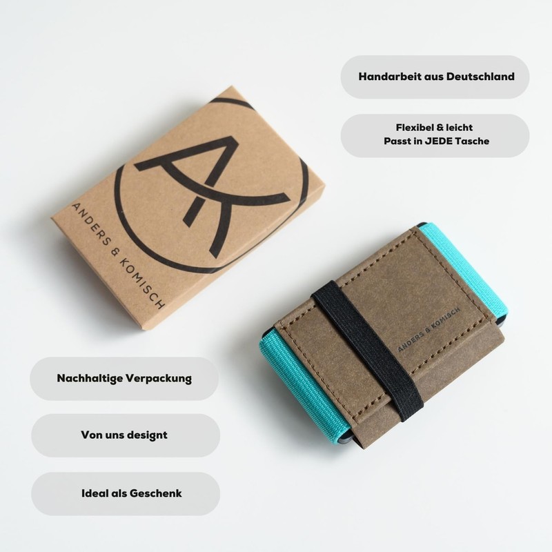 Anders & Komisch Mini Wallet with Coin Compartment, Card Holder,