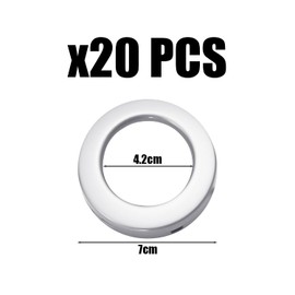 20 Pcs Curtain Eyelets, Curtain Rings, Eyelet Tape, Fabric Eyelets, Curtain Hanging Rings, Plastic Curtain Wires, Perfect For Everyday Use (Silver)