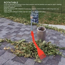 Clearing Mini Rake, Gutter Cleaner Tools with Detachable Inspection Mirror for Roofs Gutters and Other Hard to Reaches Debris Accumulation Areas, Easy Remove Leaves Branches