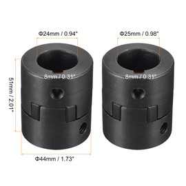 sourcing map Flexible Clutch Shaft 24mm to 25mm 51mm x 44mm Engine Clutch Joint