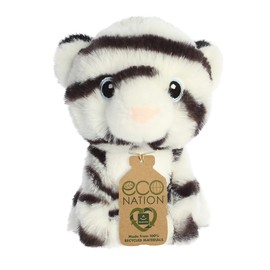Aurora® Responsibly Made Eco Nation™ White Tiger Stuffed Animal - Ideal for Playtime Adventures - Perfect for Birthdays or Just Because - White 5 Inches