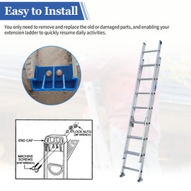 D1100 Series End Cap Kit Compatible with Ladder Extension Accessories, Model 25-3 Aluminum Extension Ladders Parts Replace: D1122-2, D1124-2, D1124-2AC94, D1128-2, D1132-2