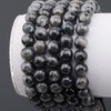 MASSIVE BEADS 8mm Natural Larvikite Labradorite Black Labradorite Braided Macrame