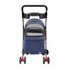 Foldable Pet Stroller with Weather Cover,4 Wheels Pet Strolling Cart