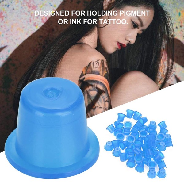 Tattoo Ink Container with 1000 Pieces, Disposable Tattoo Pigment Holder, Large, Blue Ink Container (S)