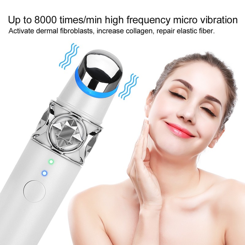 Portable Electric Heating Eyes Lip Massager Light Therapy Wrinkles Removing