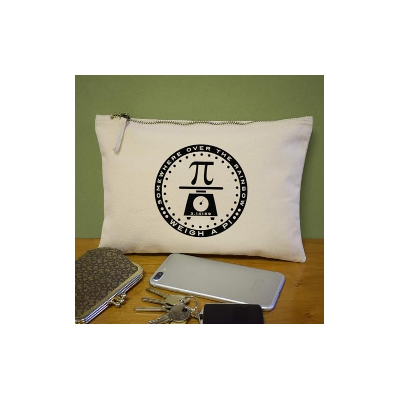 'Weigh A Pi' Canvas Clutch Bag/Accessory Case (CL00043832)