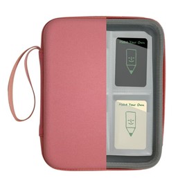 Card Case Holder for Yoto Cards Album Pouch Storage Organizer 120 Pockets, Large Capacity Portable Folder with 2 Zipper and Carry Strap, Yoto Card Binder with Sleeves for Travel (Pink)