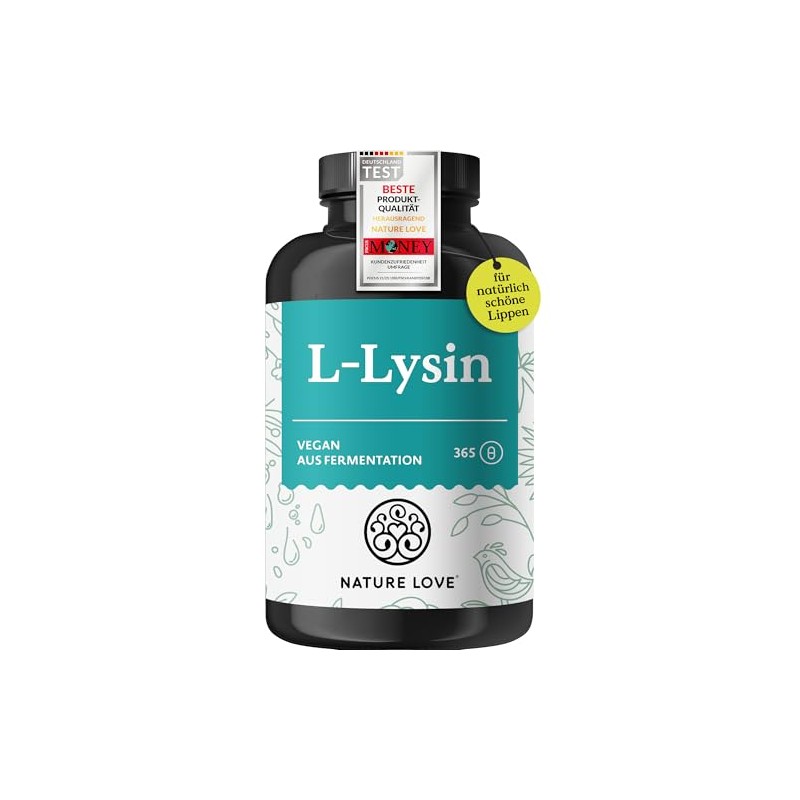 NATURE LOVE L-Lysine - 365 Vegan Capsules - 1000 mg