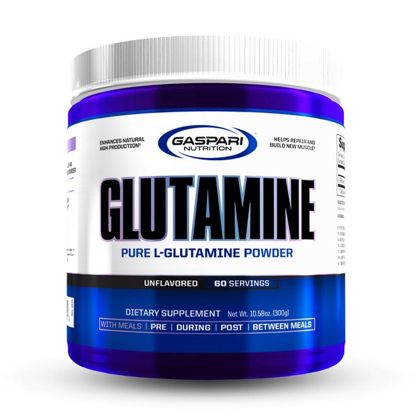 Gaspari Nutrition, Glutamine, Pure L-Glutamine Powder, Perfect Pre Workout, Post Workout and Recovery, Micronized Glutamine Powder (60 Servings, Unflavored)