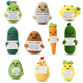 The trend collection Crochet Potato Bulk, Emotional Support Pickle. 10 Piece Set with Stands. Funny Christmas Stocking Stuffer. Holiday Family and Friends Gift. Gag Gift.