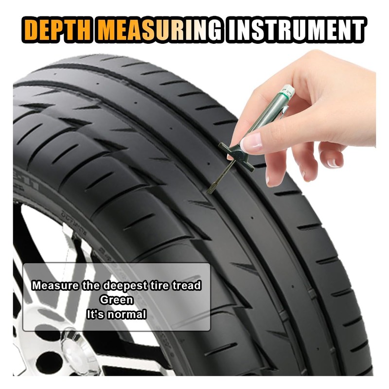 Car Tire Tread Depth Gauge, Tire Tread Gauge Color Coded,