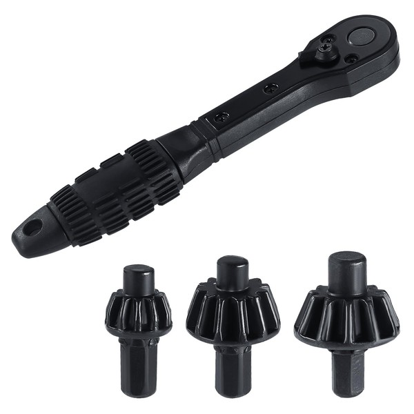 2-in-1 Ratchet Drill Chuck Key Wrench, Including 3pcs Chucks Universal