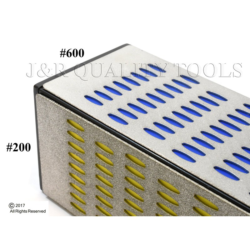 4 Sided Sharpening Stone Diamond Hone Block Kitchen Knife Sharpener