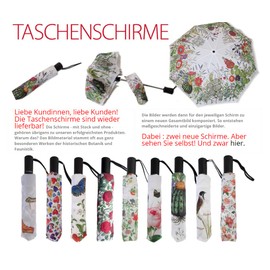 Pocket Umbrella/Umbrella/Stick Umbrella with Various Designs – Size: L 28 cm W 97 cm – Weight 330 g, RKS007 Merian Butterflies