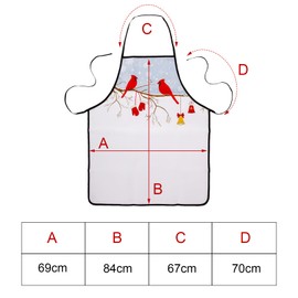 TUYUU White Apron For Men Women Red Bird Bib Cooking Apron For Chef Kitchen BBQ Grilling-Christmas Winter Snow Glove Apron.