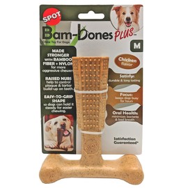 SPOT by Ethical Products- Bambone Plus – Easy Grip Durable Dog Chew Toy for Aggressive Chewers – Great Dog Chew Toy for Puppies and Dogs Dog Toy - Chicken - Medium