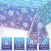 3 Pack Winter Snowflake Plastic Tablecloth Decorations, Blue and Purple