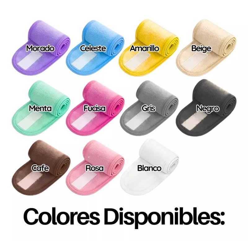 Universo en Linea Diadema Suave Con Velkro Lavable Para Spa