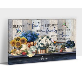 GUTTATY Kitchen Canvas Wall Art - Rustic Farmhouse Kitchen Scene Pictures for Wall Decor, Framed Canvas Print For Dining Room 12x18 Inches