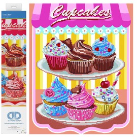 DIAMOND DOTZ Cup Cakes Diamond Painting Kits for Adults - Diamond Art Kits a Relaxing Creative Craft Kit with Dotz Gems 20x16