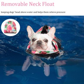 Mklhgty Dog Life Jacket, Reflective Dog Life Vest with Removable Neck Float High Buoyancy for Swimming and Boating, Ripstop Pet Safety Swimsuit Rescue Handle for Small Medium Large Dogs