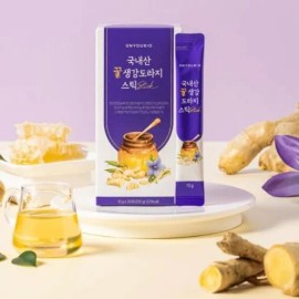 Onyu Bio [Seller Herb Food] Onyu Bio Domestic Honey Ginger Bellflower Species Honey Low Sugar 20 Packets / [셀러허브 식품] 온유바이오 국내산 꿀 생강도라지 사양벌꿀 저당 20포