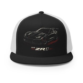 JG Infinite 2019 ZR1 C7 Corvette Retro Trucker Hat – Breathable Black Mesh Adjustable Snapback