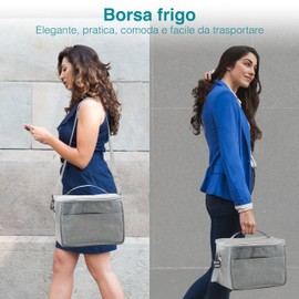 Bonny*D Thermal Lunch Bag Cooler Bag 10L - Cooler Bag 26 x 18 x 22.5 cm Waterproof Lunch Bag Small Cooler Bag for Office Sturdy with Shoulder Strap Practical Elegant Spacious